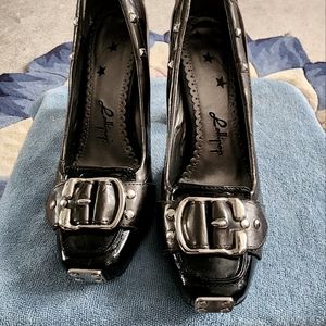 Womens Patent Leather & Leather Heel